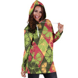 Cool Geometric Lime Pattern Women'S Hoodie Dress