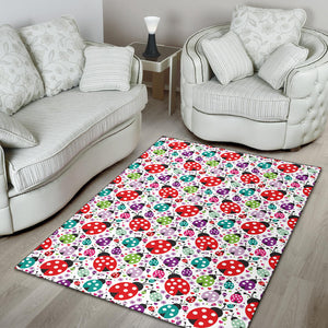 Ladybug Pattern Print Design 03 Area Rug