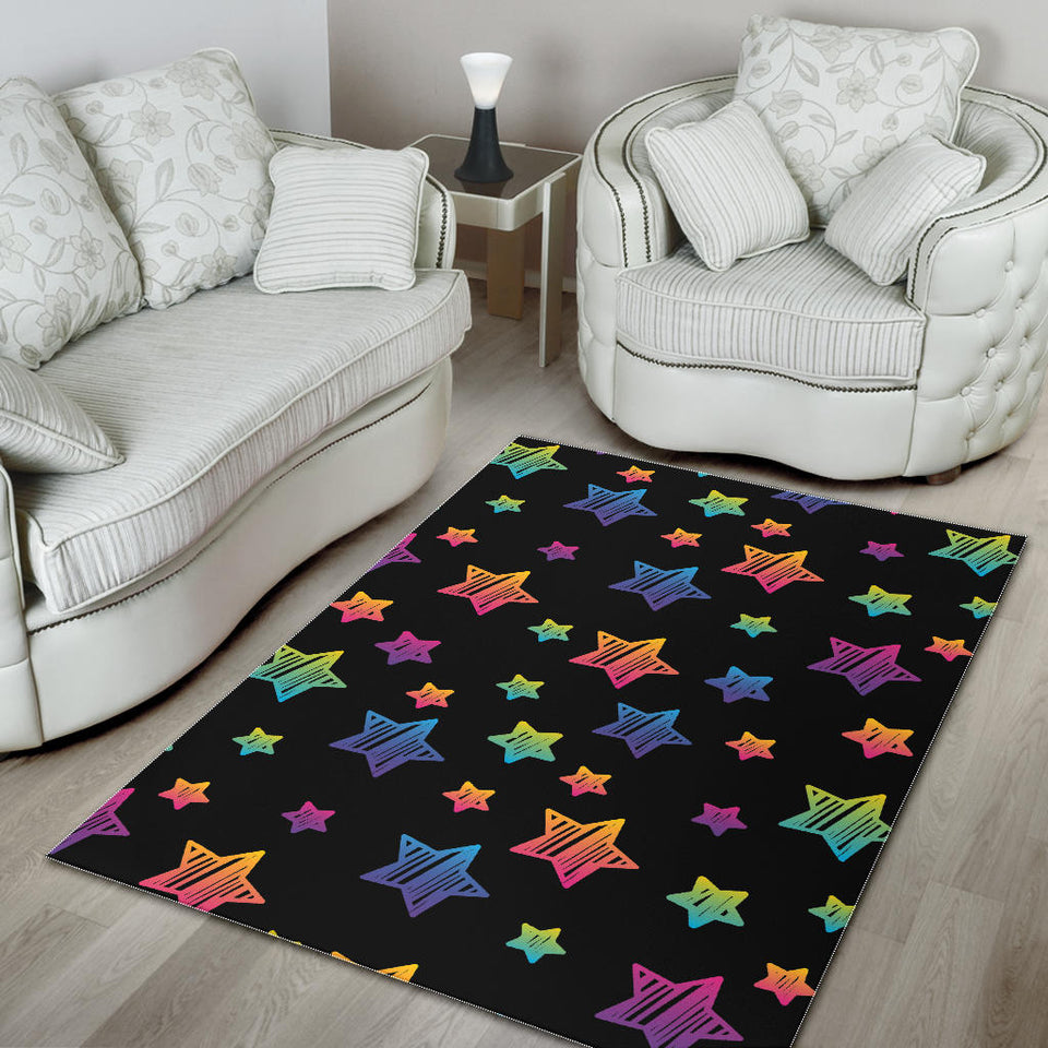 Colorful Star Pattern Area Rug