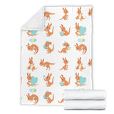 Cute Kangaroo Pattern Premium Blanket