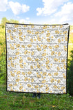 Golden Retriever Pattern Print Design 04 Premium Quilt