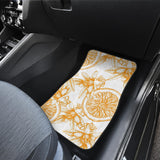Hand Drawn Orange Fruit Pattern Front And Back Car Mats