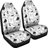 Crows Floral Wreath Rabbit Pattern Universal Fit Car Seat Covers