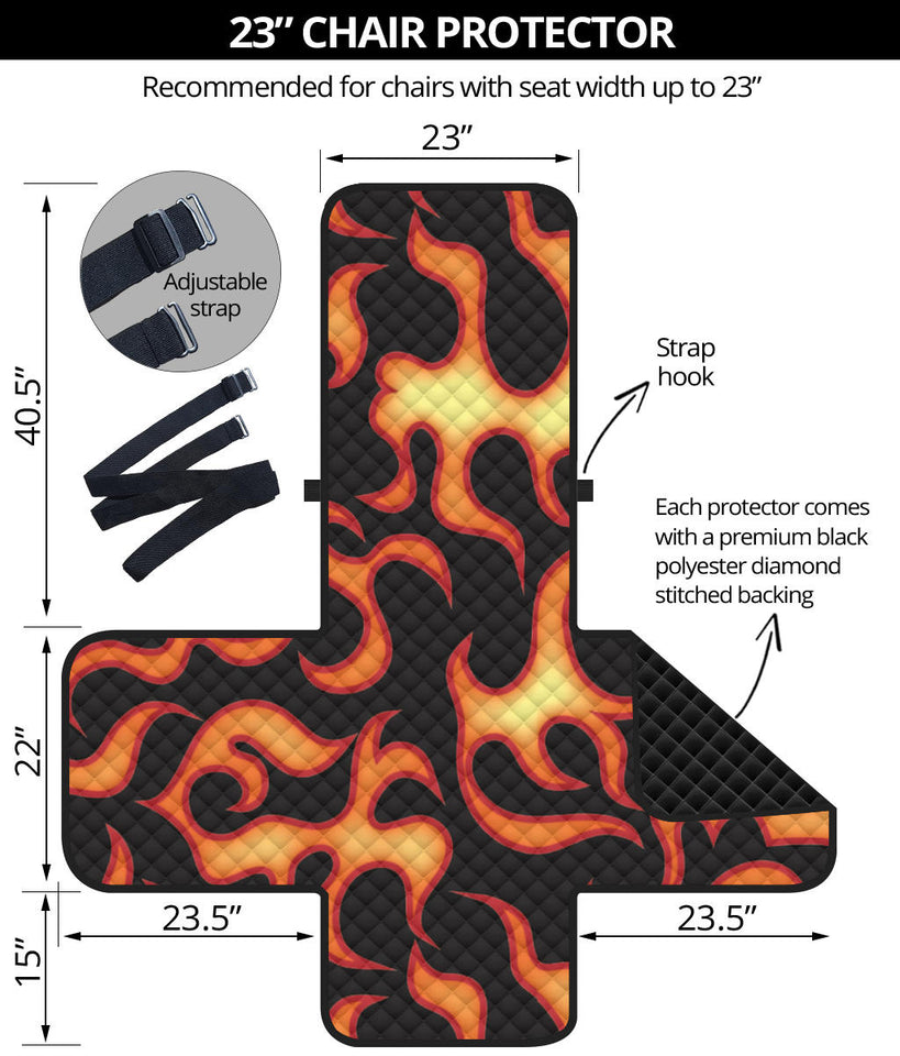 Fire flame dark pattern Chair Cover Protector