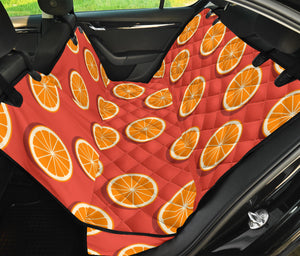 Oranges Pattern Red Background Dog Car Seat Covers