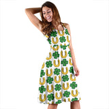 Horseshoes Pattern Print Design 04 Sleeveless Midi Dress