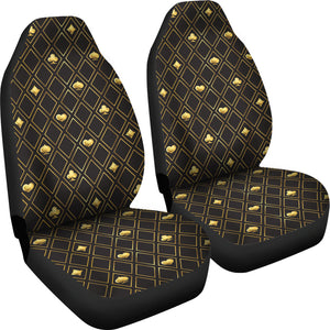 Casino Cards Suits Pattern Print Design 01 Universal Fit Car Seat Covers