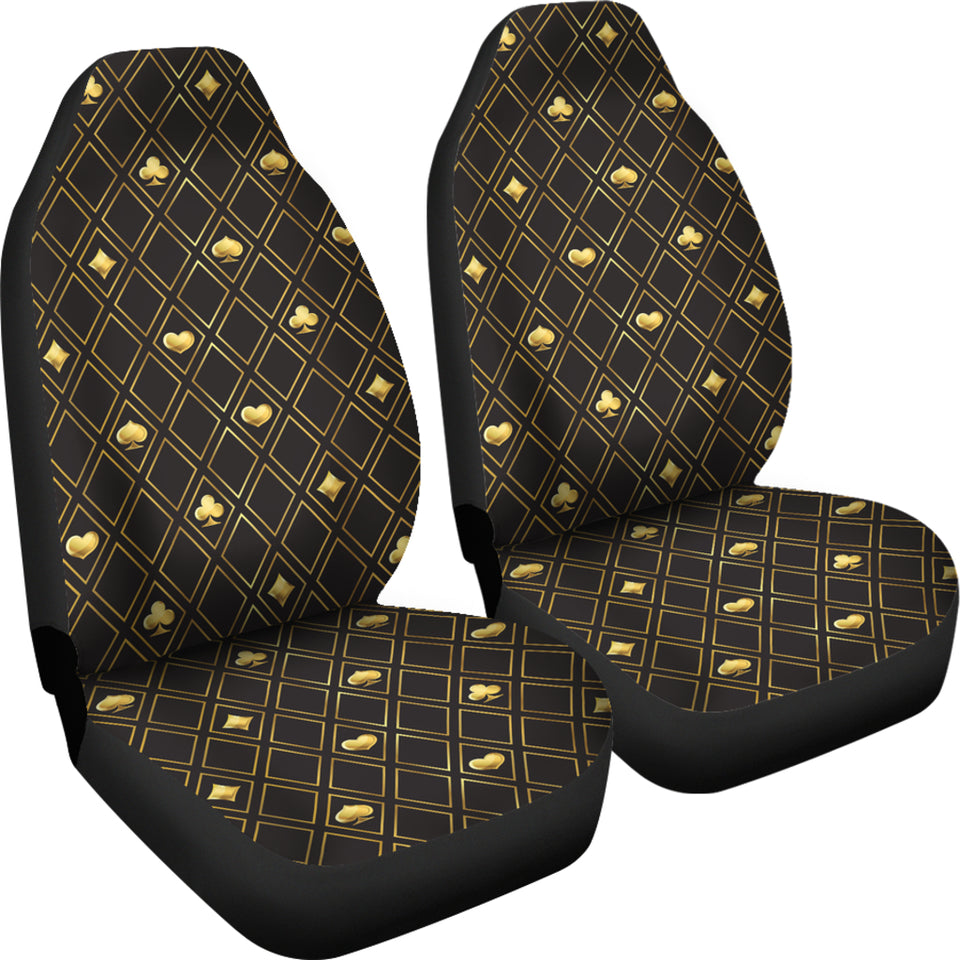 Casino Cards Suits Pattern Print Design 01 Universal Fit Car Seat Covers