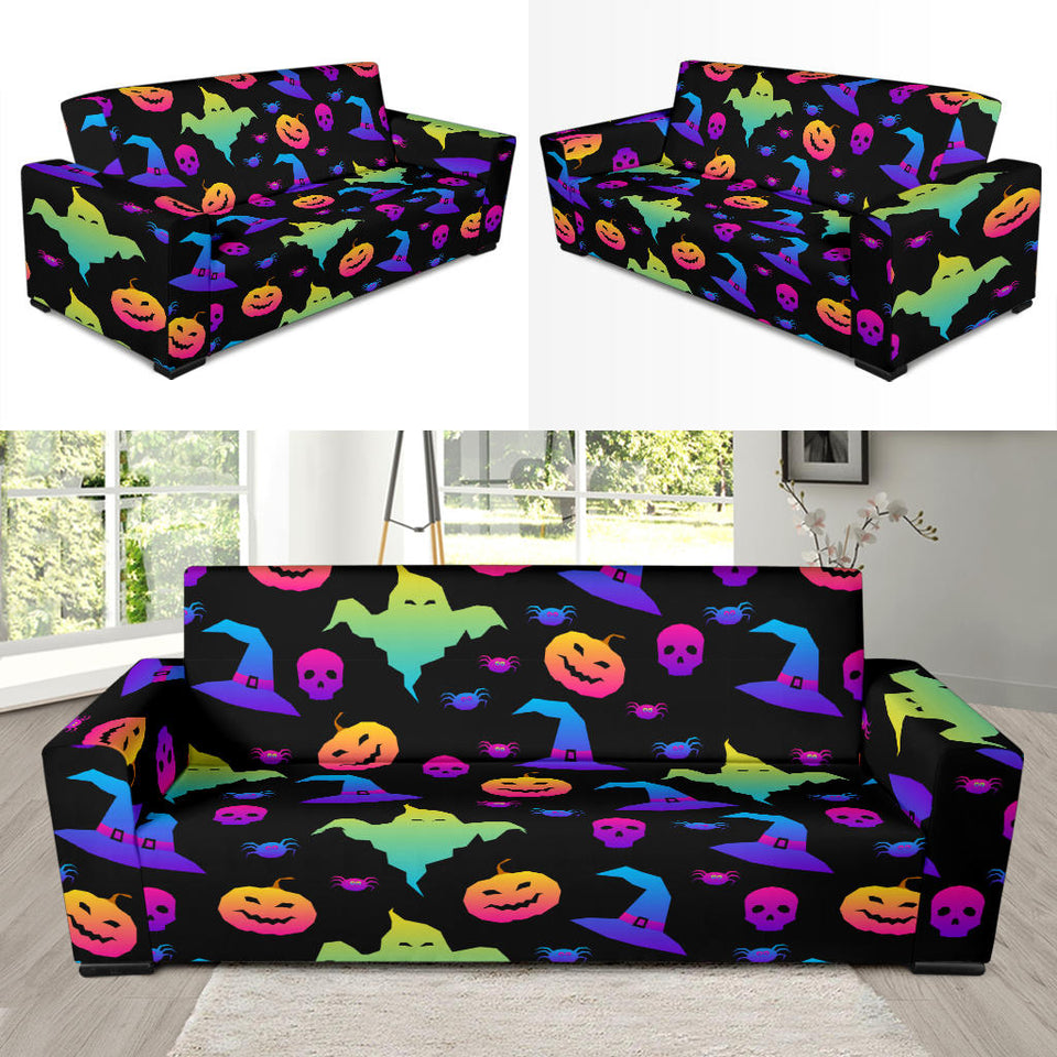 Colorful Halloween Background Sofa Slipcover