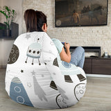 Hand Drawn Space Elements Space Rocket Star Planet Space Probe Bean Bag Cover