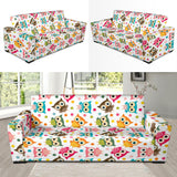 Color Cute Owl Pattern Sofa Slipcover