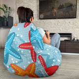 Blue Red Orange Starfish Pattern Bean Bag Cover