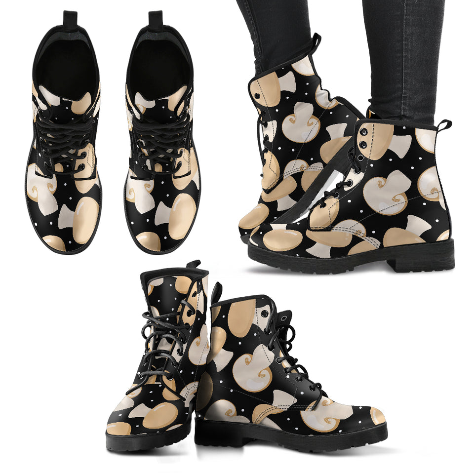 Champignon Mushroom Pattern Leather Boots