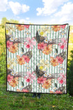Colorful Orchid Flower Pattern Premium Quilt