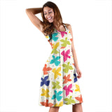 Pigeon Pattern Print Design 01 Sleeveless Midi Dress