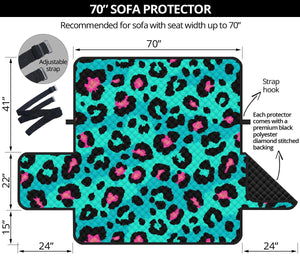 Green leopard skin print pattern Sofa Cover Protector