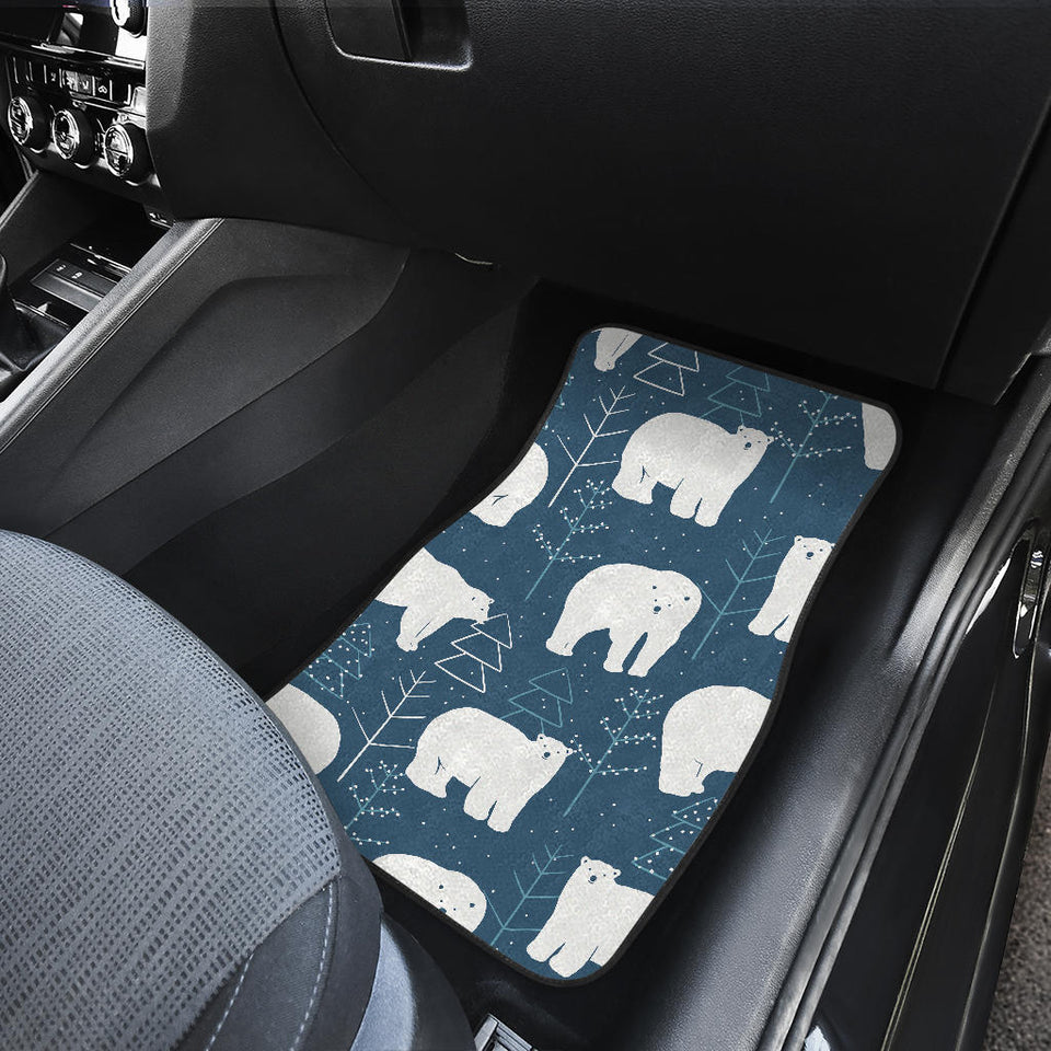Polar Bear Mother Her Child Pattern Front And Back Car Mats