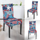 Hand Drawn Colorful Starfish Dining Chair Slipcover