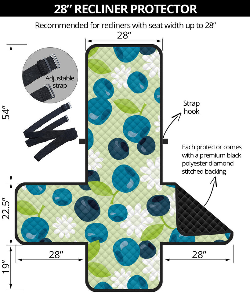 blueberry flower pattern Recliner Cover Protector