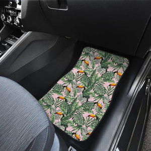 Toucan Tropical Green Jungle Palm Pattern Front Car Mats