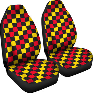 Red And Yellow Check Car Seat Cover