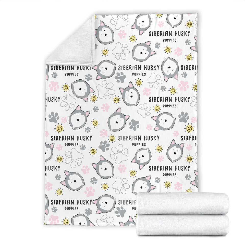 Siberian Husky Design Pattern Premium Blanket
