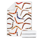 Boomerang Australian Aboriginal Ornament Pattern Premium Blanket