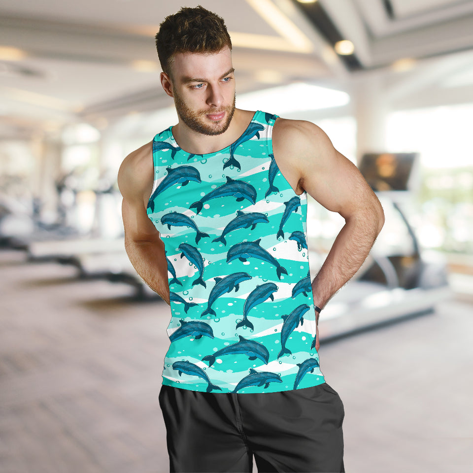 Dolphin sea pattern Men Tank Top