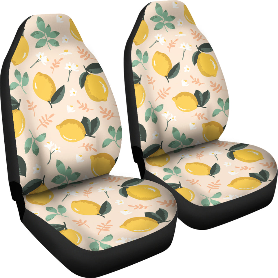 Lemon Flower Leave Pattern Universal Fit Car Seat Covers