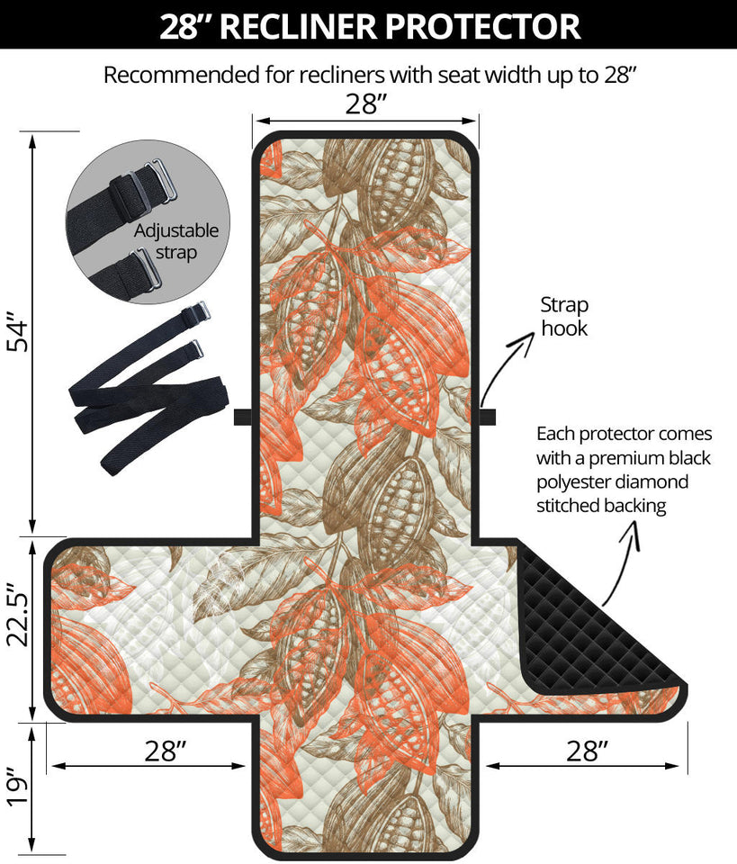 Cocoa beans Cocoa tree pattern Recliner Cover Protector