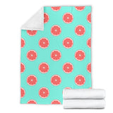 Grapefruit Green Background Premium Blanket