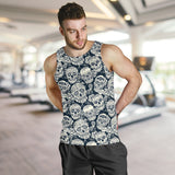 Sugar skull black white pattern Men Tank Top