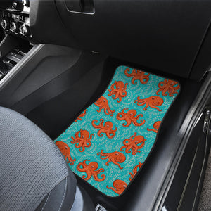 Octopus Turquoise Background Front Car Mats