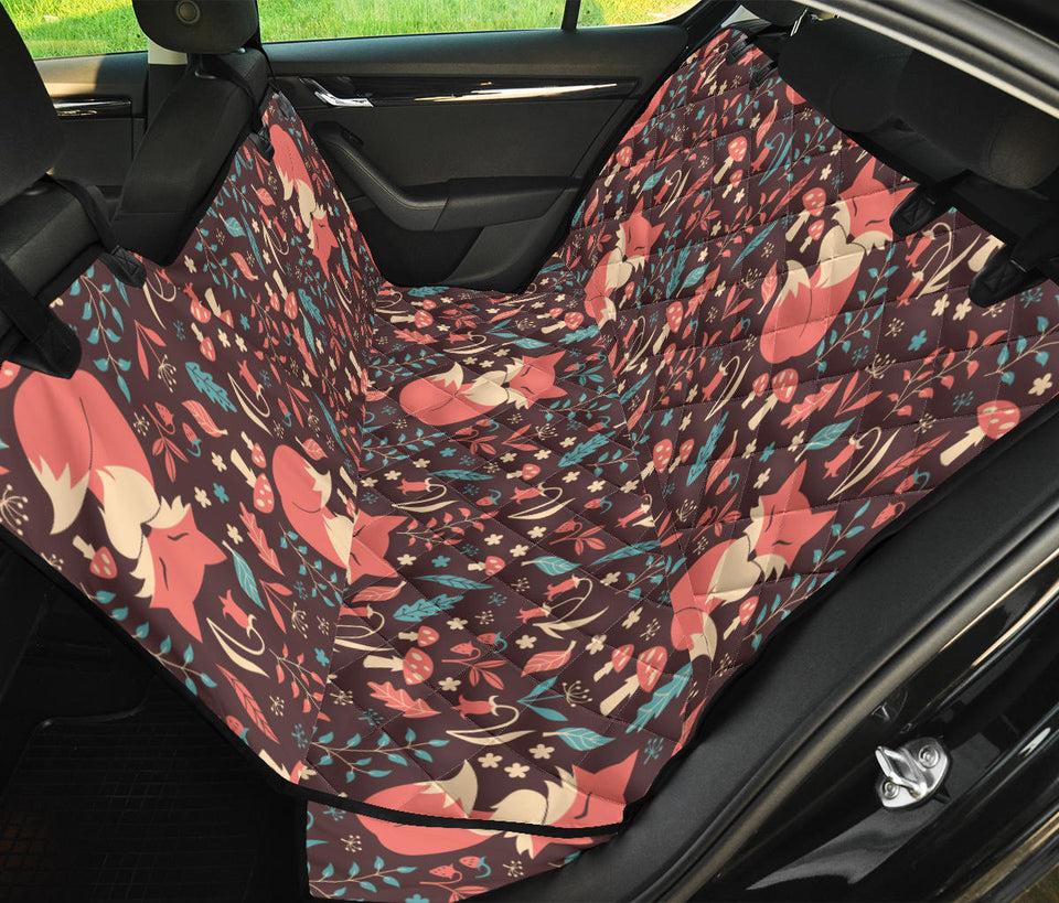 Fox Leaves Mushroom Pattern Dog Car Seat Covers