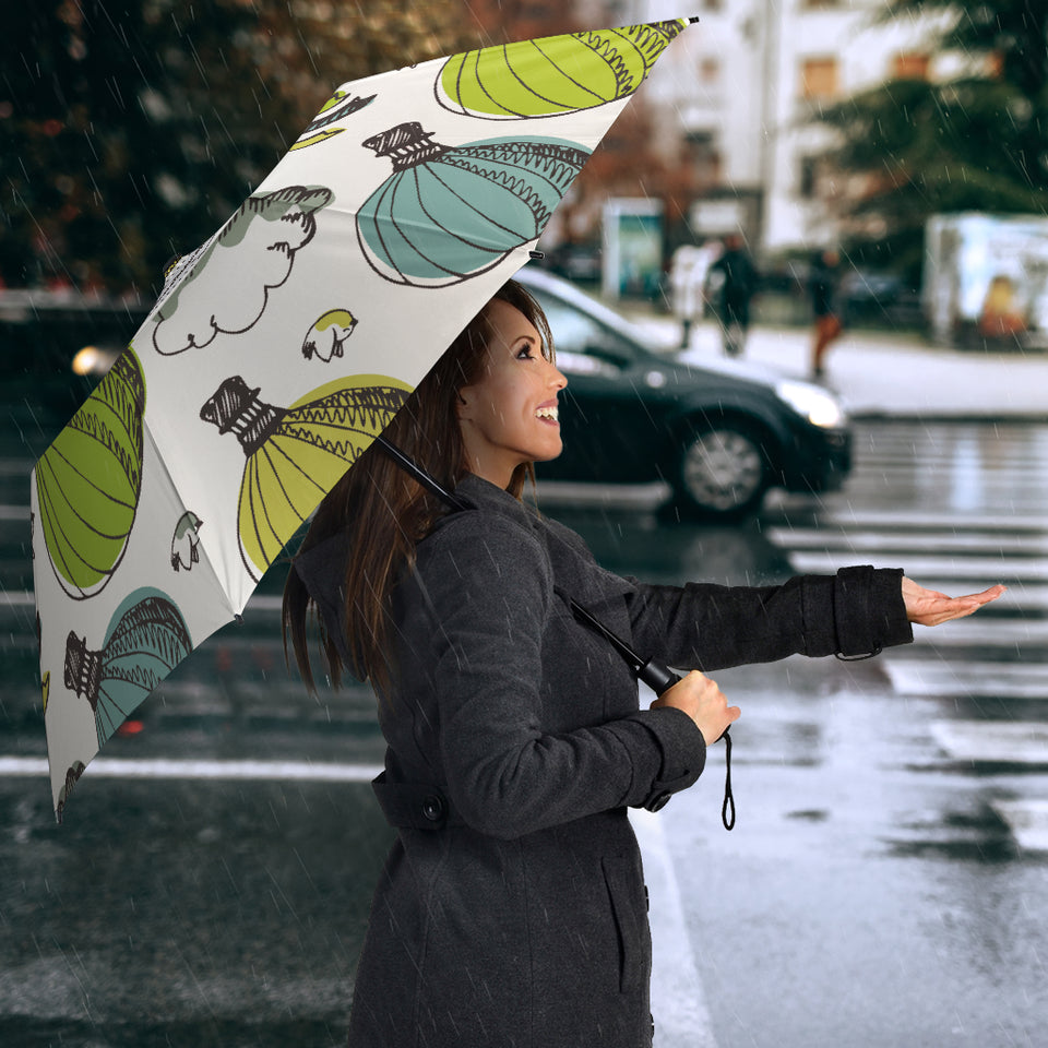 Hot Air Balloon Bird Cloud Pattern Umbrella