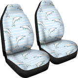 Dolphin Blue Striped Background Universal Fit Car Seat Covers