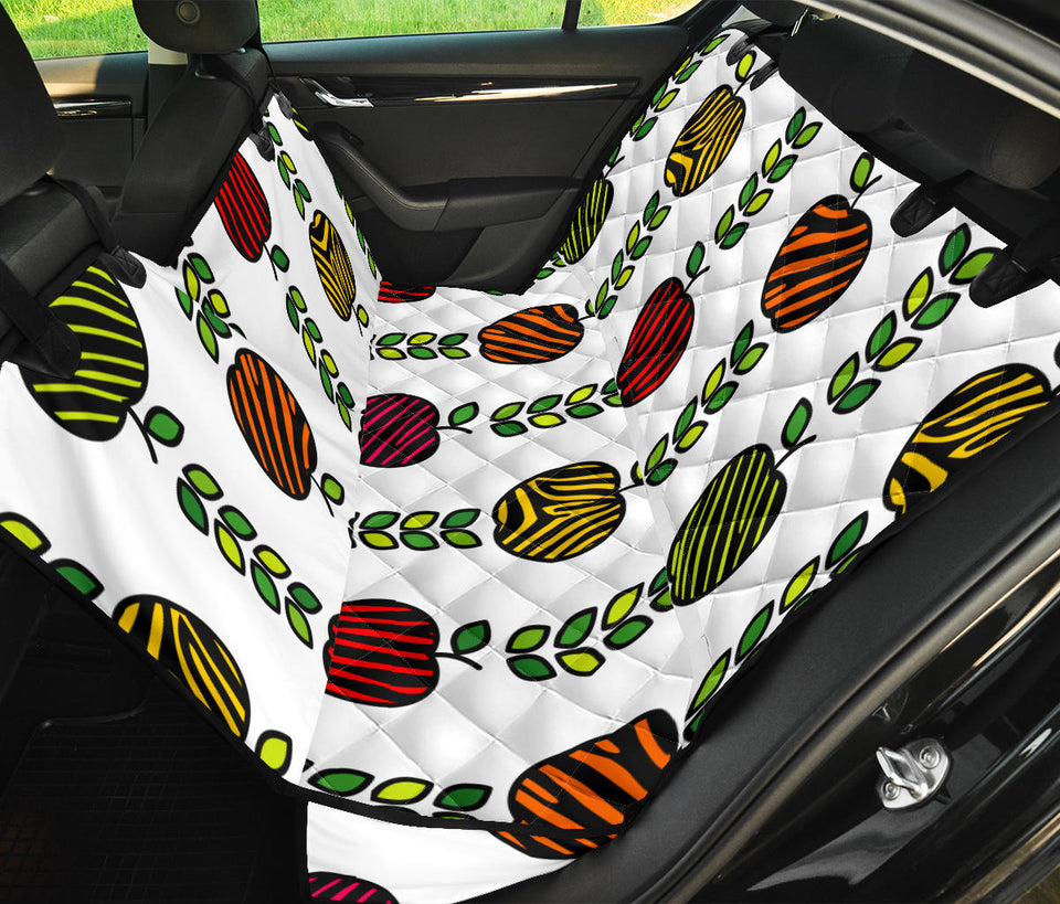 Colorful Apples Leave Zebra Stripe Dog Car Seat Covers
