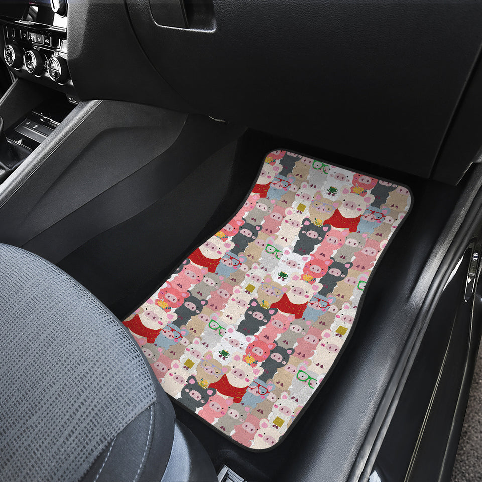 Pig Pattern Print Design 02 Front Car Mats