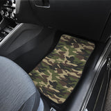 Dark Green Camo Camouflage Pattern Front And Back Car Mats