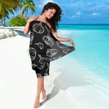 Garlic Pattern Black Background Sarong