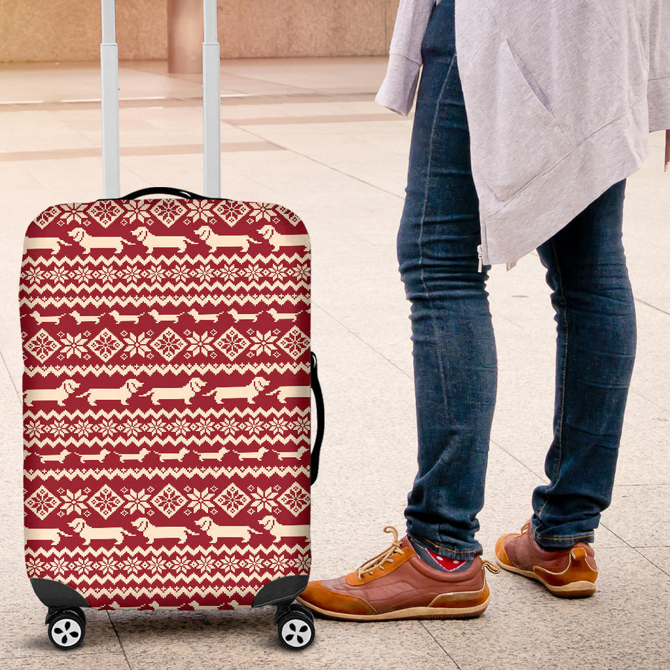 Dachshund Nordic Pattern Luggage Covers