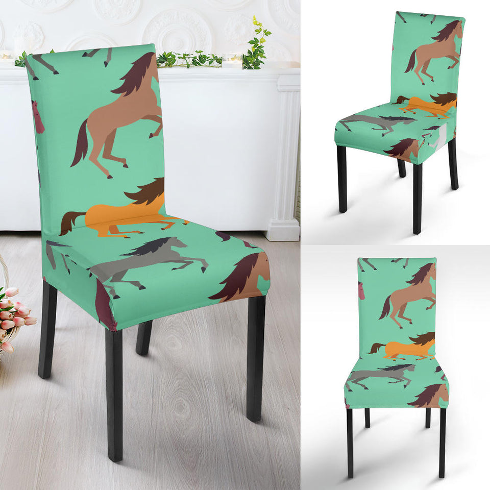 Colorful Horses Pattern Dining Chair Slipcover