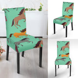 Colorful Horses Pattern Dining Chair Slipcover