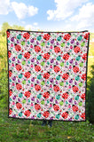 Ladybug Pattern Print Design 03 Premium Quilt