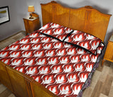 Fire flame symbol design pattern Quilt Bed Set