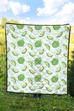 Durian Pattern Blue Background Premium Quilt