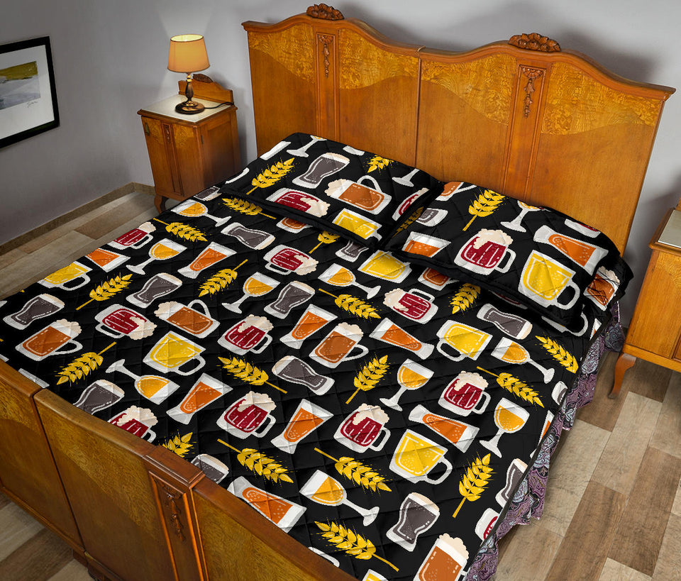 Beer type pattern Quilt Bed Set