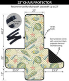 Hand drawn sea turtle fish pattern Chair Cover Protector