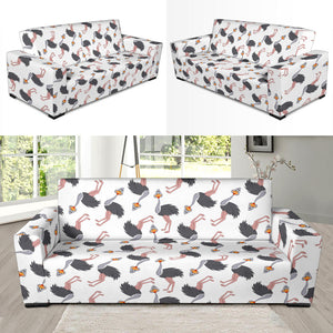 Ostrich Pattern Print Design 02 Sofa Slipcover