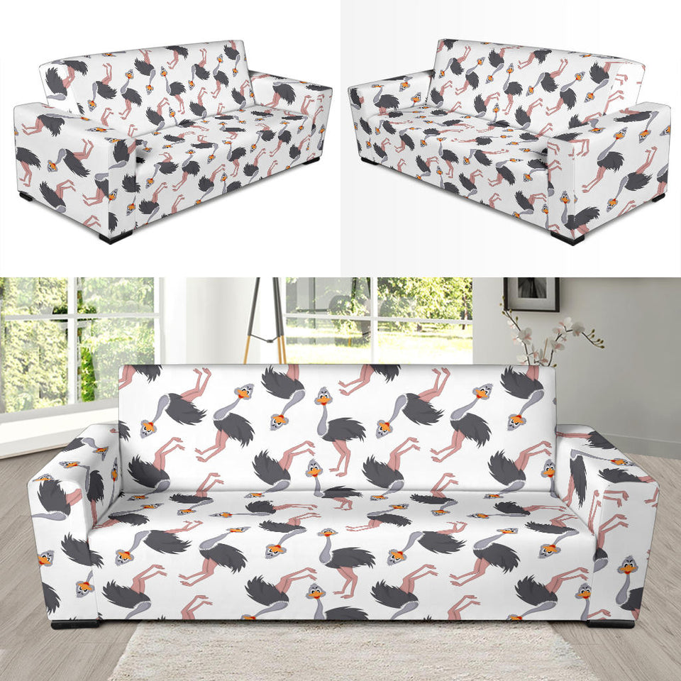 Ostrich Pattern Print Design 02 Sofa Slipcover